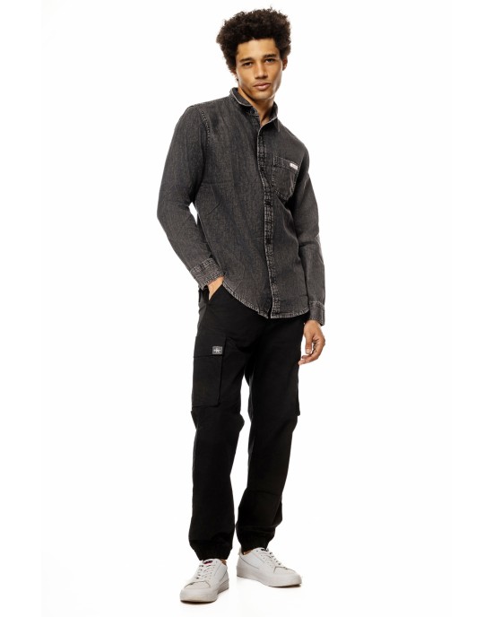 Πουκάμισο Calvin Klein μαύρο SLIM FIT