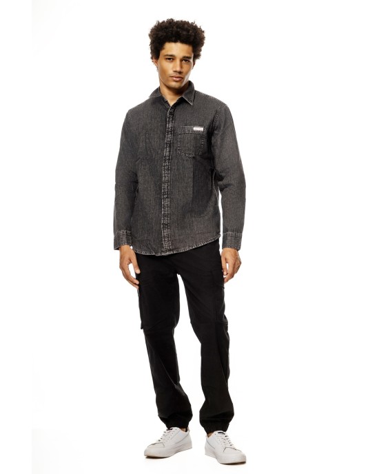Πουκάμισο Calvin Klein μαύρο SLIM FIT