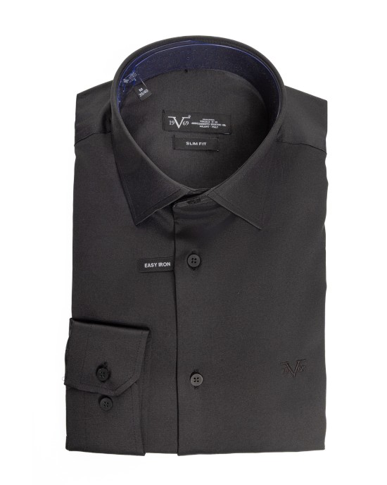Πουκάμισο 19V69 Italia Versace Abbigliamento μαύρο SLIM FIT