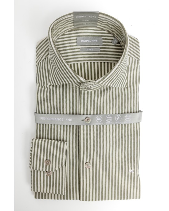 Πουκάμισο Michael Kors λαδί SLIM FIT