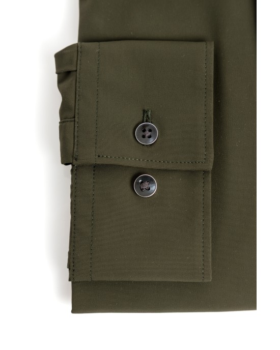 Πουκάμισο Michael Kors λαδί SLIM FIT
