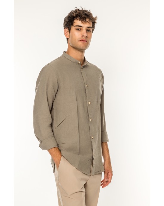 Πουκάμισο Vittorio λαδί SLIM FIT