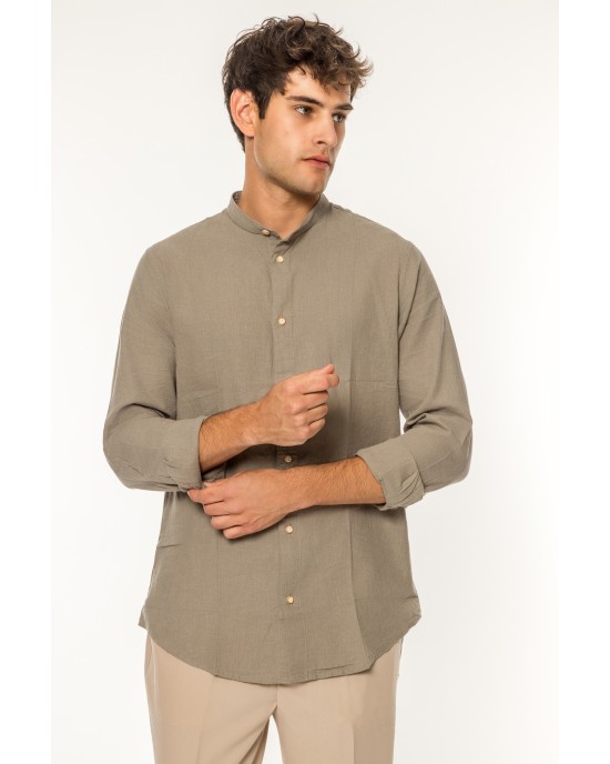 Πουκάμισο Vittorio λαδί SLIM FIT