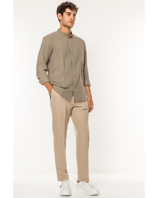 Πουκάμισο Vittorio λαδί SLIM FIT