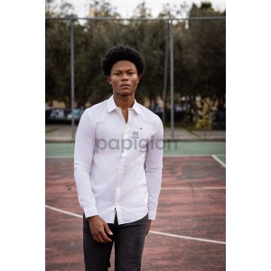 Πουκάμισο Tommy Jeans εκρού Πουκάμισο Tommy Jeans εκρού