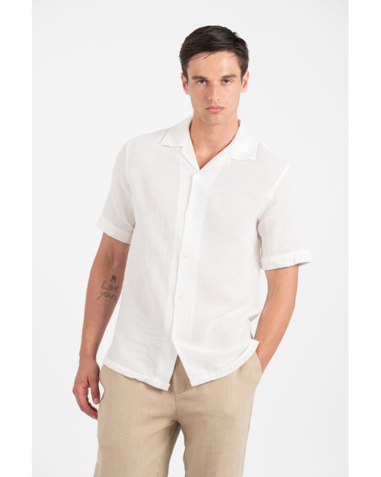 Πουκάμισο Vittorio εκρού SLIM FIT