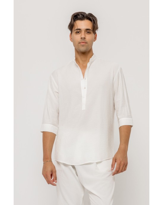 Πουκάμισα Vittorio άσπρη OVERSHIRT