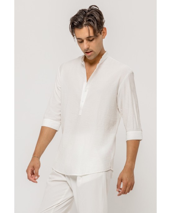 Πουκάμισα Vittorio άσπρη OVERSHIRT