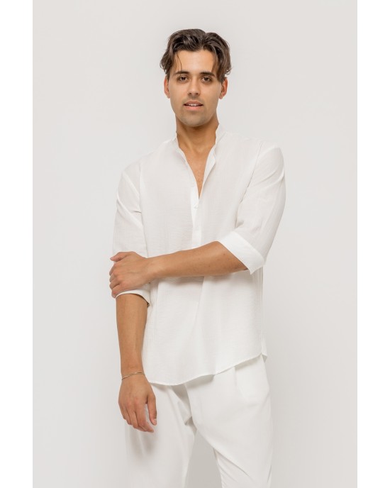 Πουκάμισα Vittorio άσπρη OVERSHIRT