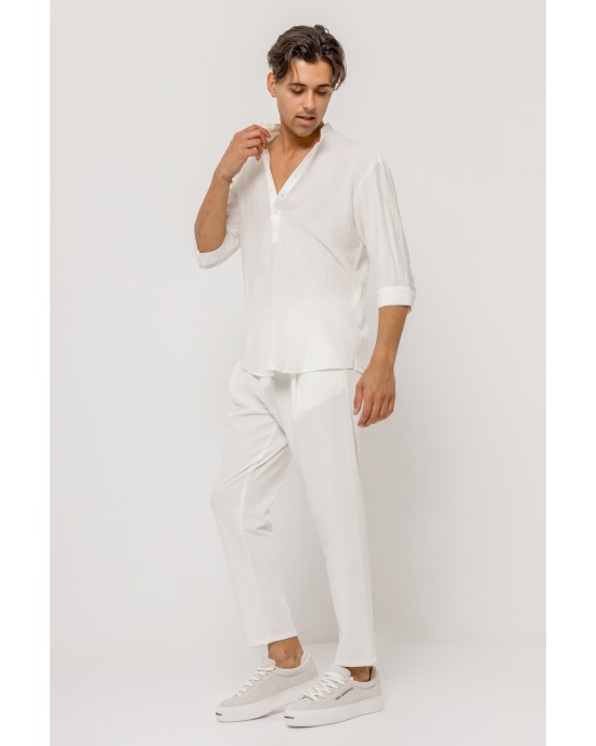 Πουκάμισα Vittorio άσπρη OVERSHIRT