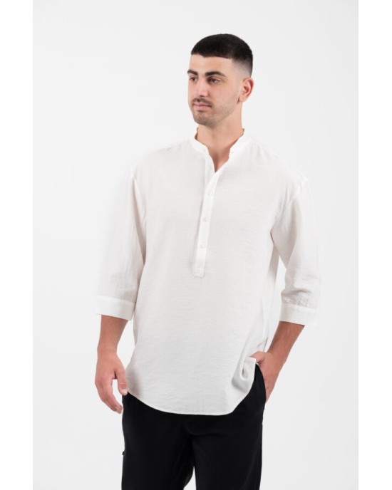 Πουκάμισα Vittorio άσπρη OVERSHIRT