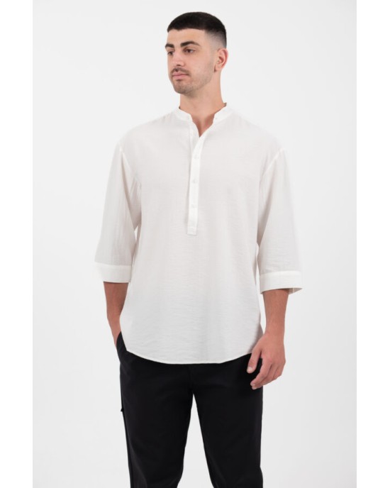 Πουκάμισα Vittorio άσπρη OVERSHIRT