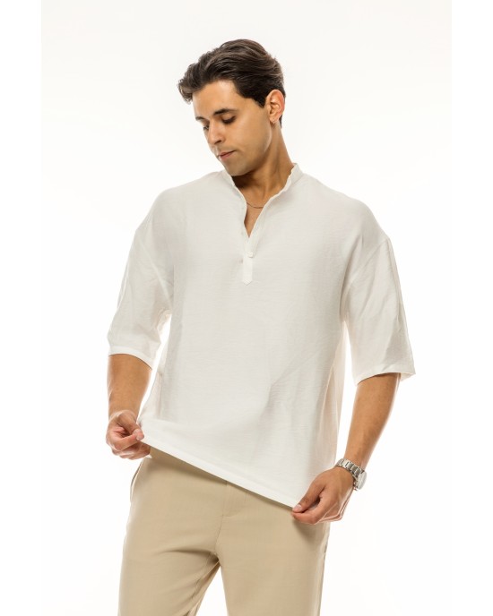 Πουκάμισα Vittorio άσπρη OVERSHIRT