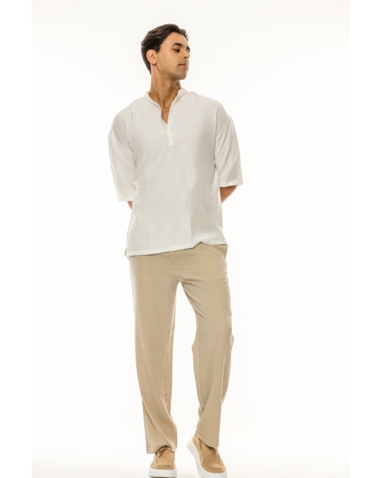 Πουκάμισα Vittorio άσπρη OVERSHIRT