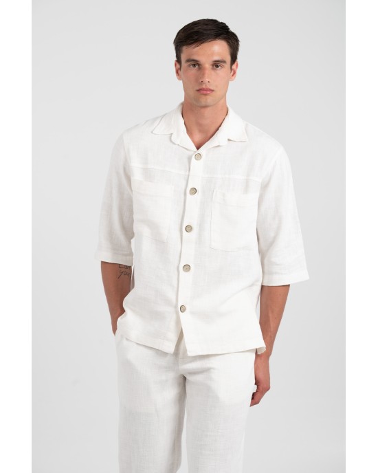 Πουκαμίσα Vittorio Sunrise άσπρο OVERSHIRT