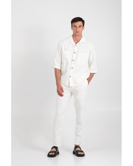 Πουκαμίσα Vittorio Sunrise άσπρο OVERSHIRT