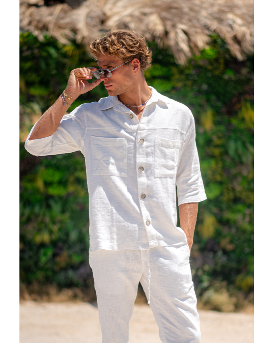 Πουκαμίσα Vittorio Sunrise άσπρο OVERSHIRT