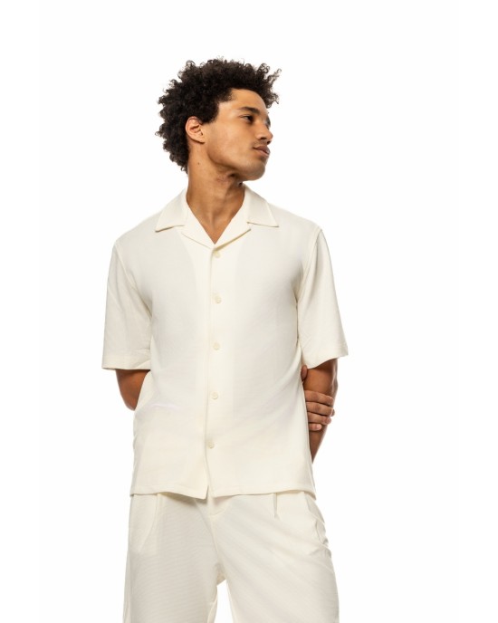 Πουκάμισο Vittorio Bareno άσπρη OVERSHIRT