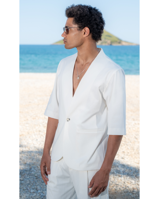 Πουκαμίσα Vittorio Jenoa άσπρο OVERSHIRT