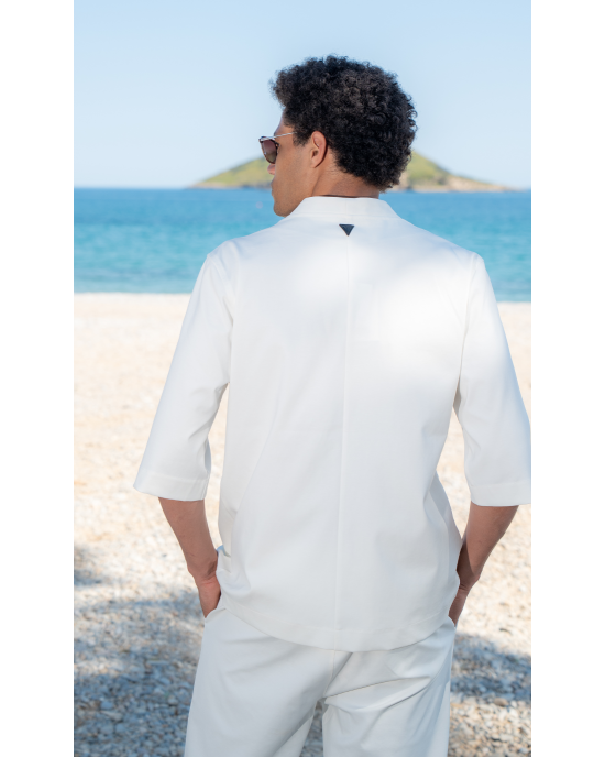 Πουκαμίσα Vittorio Jenoa άσπρο OVERSHIRT