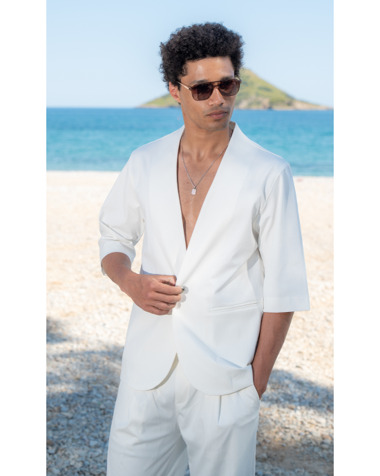 Πουκαμίσα Vittorio Jenoa άσπρο OVERSHIRT