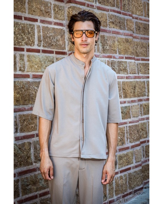 Πουκαμίσα Montavero μπεζ OVERSHIRT