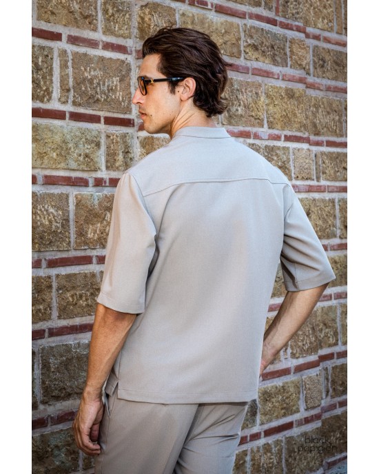 Πουκαμίσα Montavero μπεζ OVERSHIRT