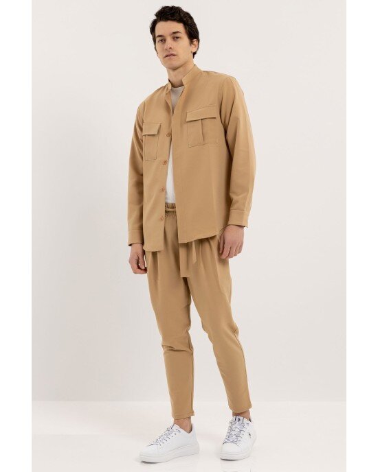 Πουκάμισο Vittorio Aviano μπεζ OVERSHIRT