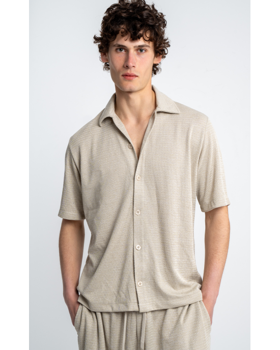 Πουκαμίσα Diverse μπεζ OVERSHIRT