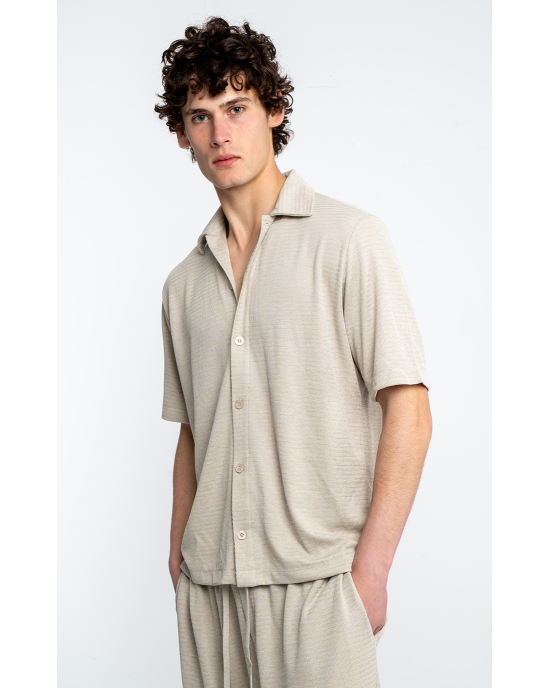 Πουκαμίσα Diverse μπεζ OVERSHIRT