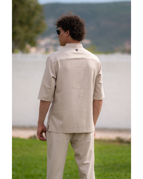 Πουκαμίσα Vittorio Bosa μπεζ OVERSHIRT