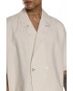 Πουκαμίσα Diverse μπεζ με άσπρη ριγα OVERSHIRT