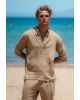 Πουκάμισα Vittorio Spiaggia μπεζ OVERSHIRT