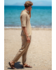 Πουκάμισα Vittorio Spiaggia μπεζ OVERSHIRT