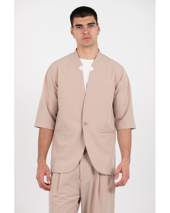Πουκάμισο Vittorio Alberto μπεζ OVERSHIRT