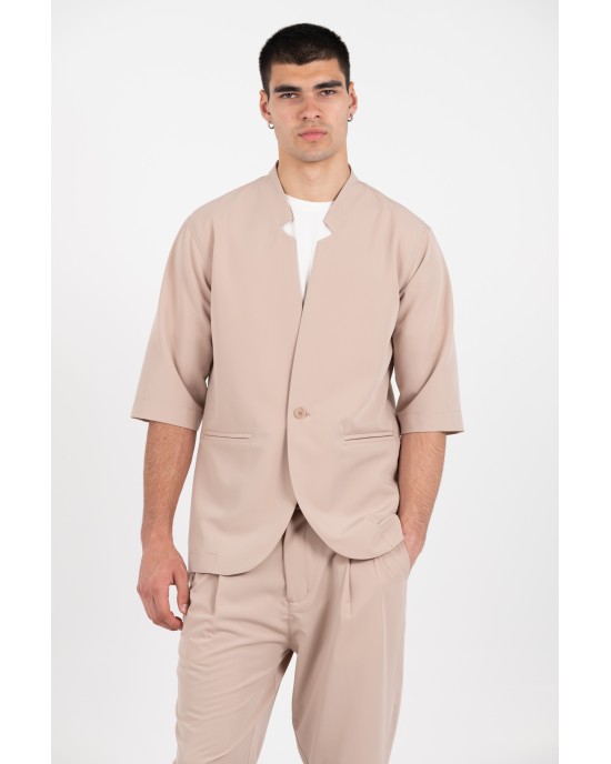 Πουκάμισο Vittorio Alberto μπεζ OVERSHIRT