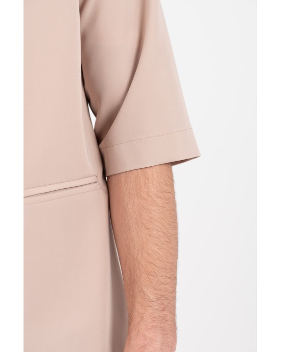 Πουκάμισο Vittorio Alberto μπεζ OVERSHIRT
