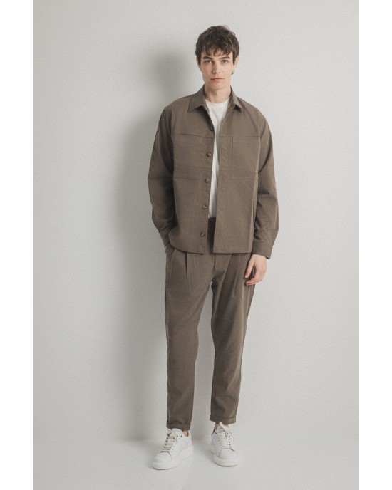 Overshirt Vittorio Primo μπεζ OVERSHIRT