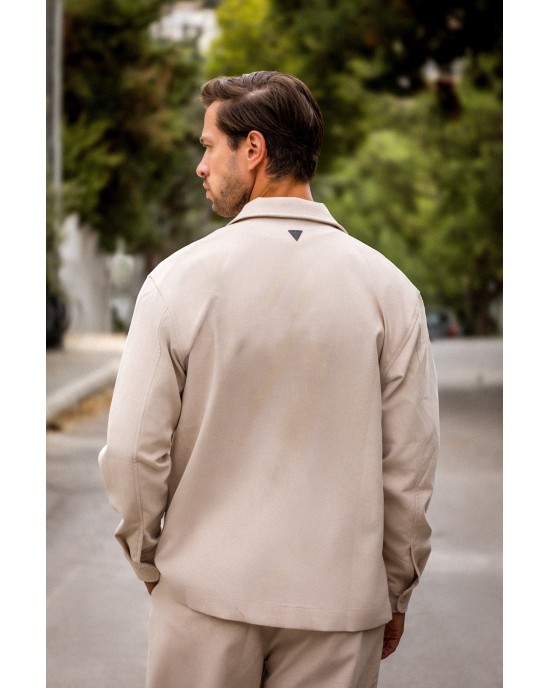 Overshirt Vittorio Arezzio μπεζ OVERSHIRT