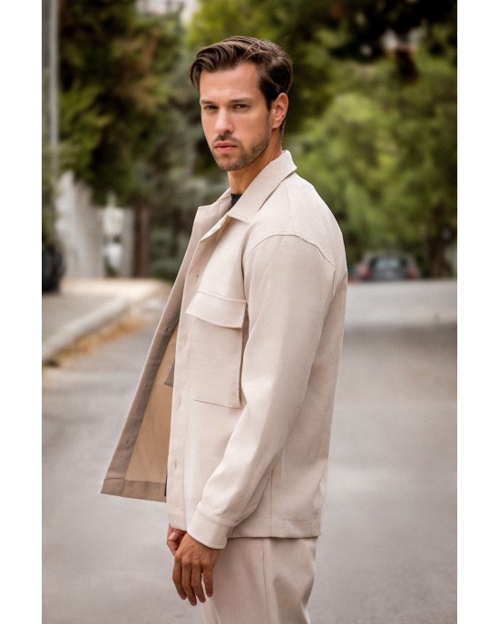 Overshirt Vittorio Arezzio μπεζ OVERSHIRT