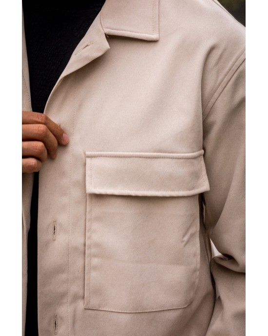 Overshirt Vittorio Arezzio μπεζ OVERSHIRT