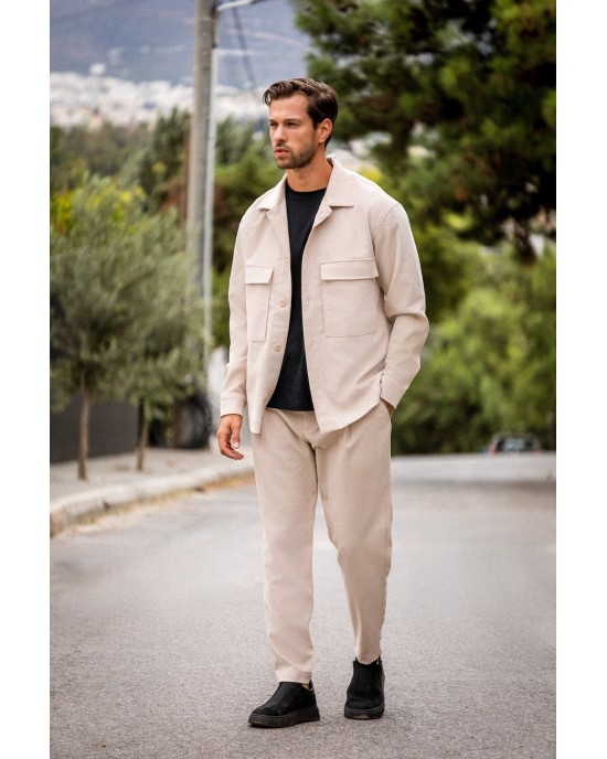 Overshirt Vittorio Arezzio μπεζ OVERSHIRT