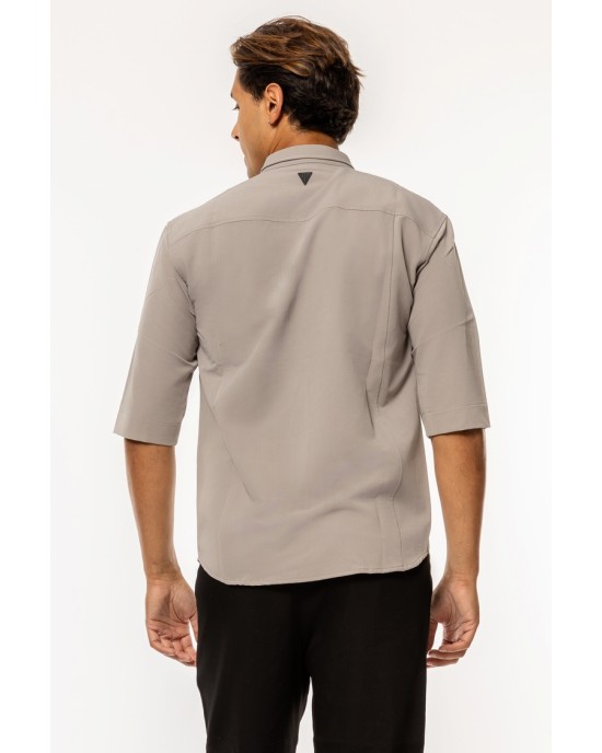 Πουκάμισο Vittorio Agrate μπεζ OVERSHIRT