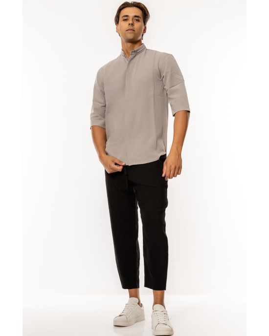 Πουκάμισο Vittorio Agrate μπεζ OVERSHIRT