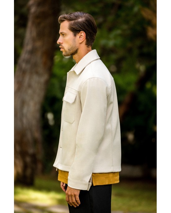 Overshirt Vittorio Mozzio μπεζ OVERSHIRT