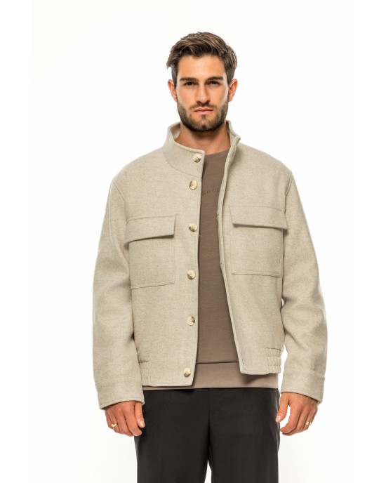 Overshirt Vittorio Mazzano μπεζ OVERSHIRT Overshirt Vittorio Mazzano μπεζ OVERSHIRT