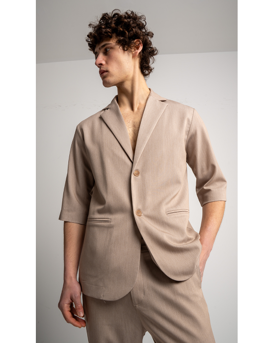 Πουκαμίσα Vittorio Angelo μπεζ OVERSHIRT