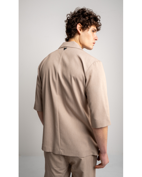 Πουκαμίσα Vittorio Angelo μπεζ OVERSHIRT