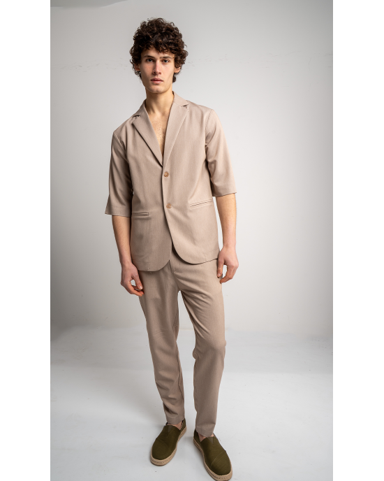 Πουκαμίσα Vittorio Angelo μπεζ OVERSHIRT
