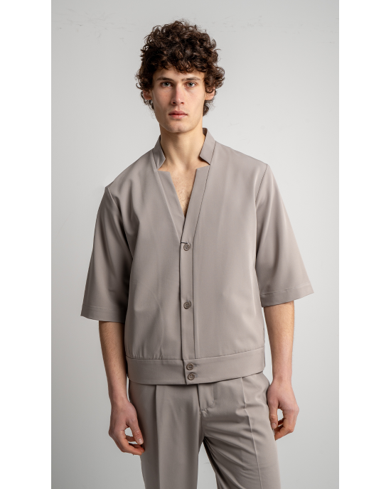 Πουκάμισο Vittorio Benito μπεζ OVERSHIRT